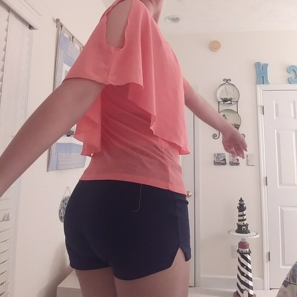 Pink Flowy Top with Shoulder Cutouts - Picture 11 of 14